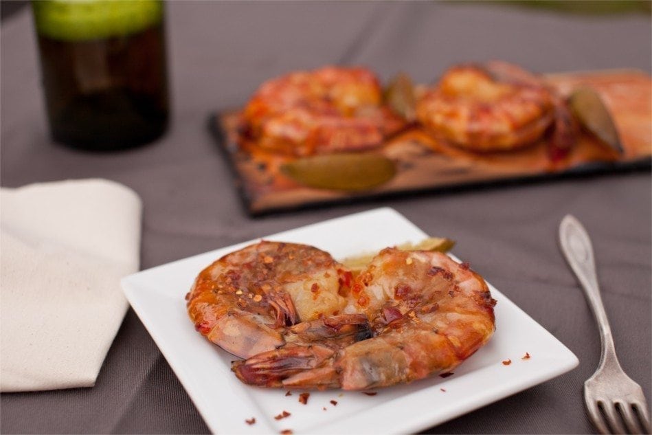 Cedar Planked Chili Lime Shrimp