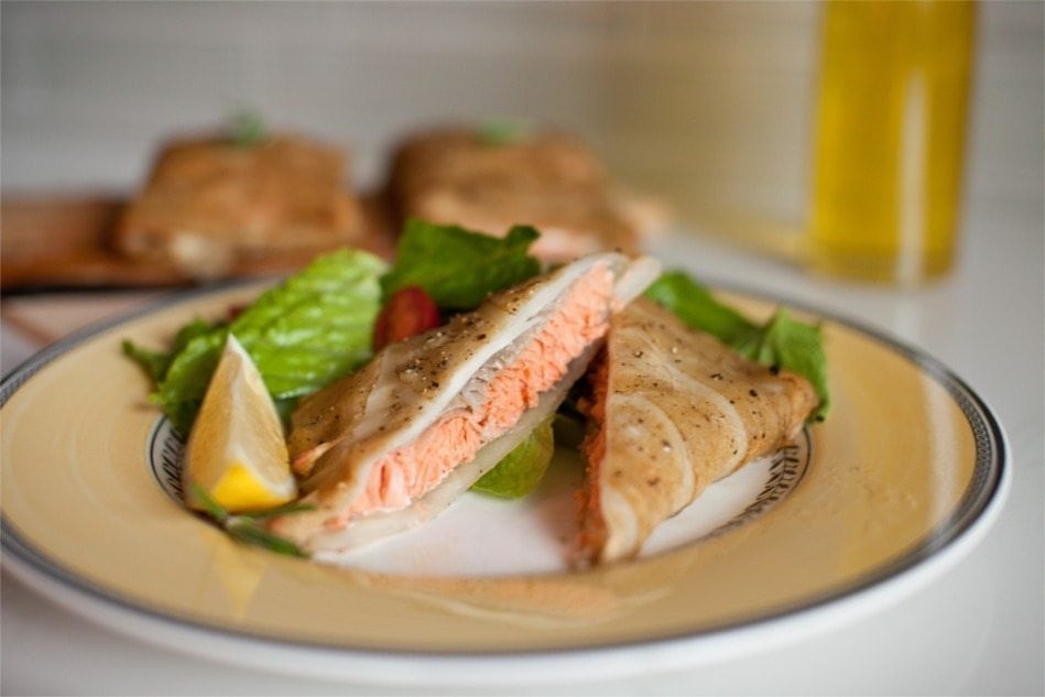 Cedar Planked Potato-Wrapped Salmon