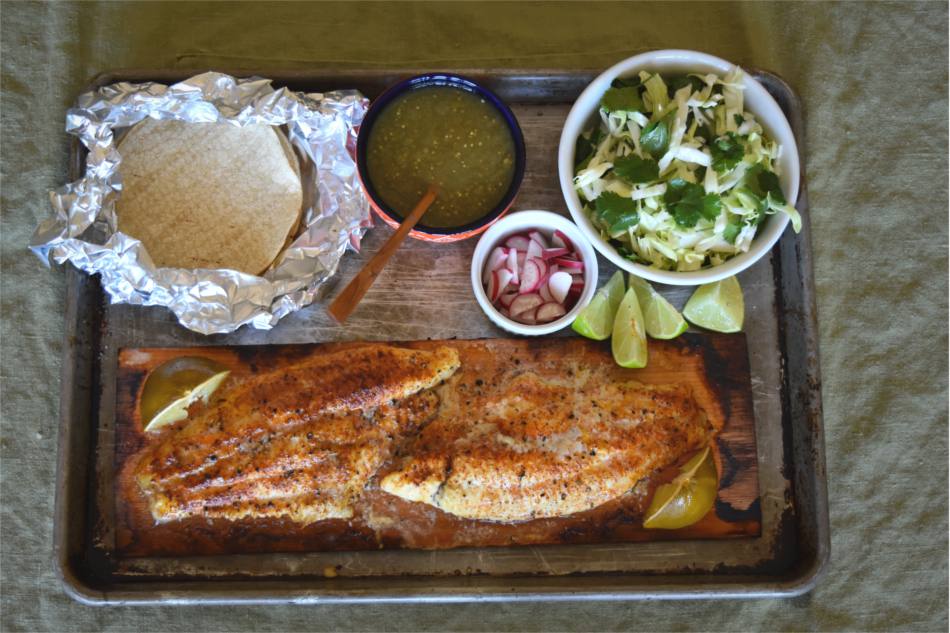 Cat Fish Tacos on Cedar Plank