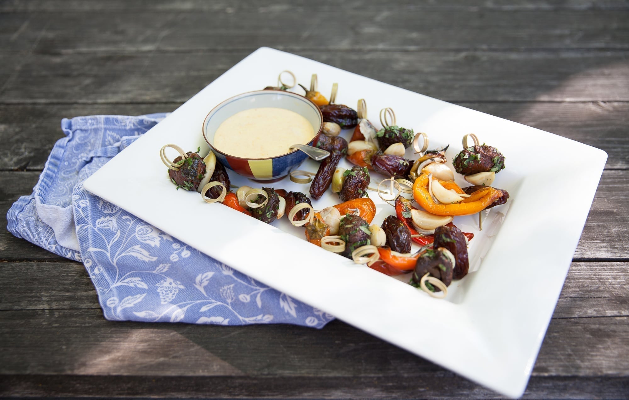 Cedar Planked Mushrooms, Garlic, and Dates