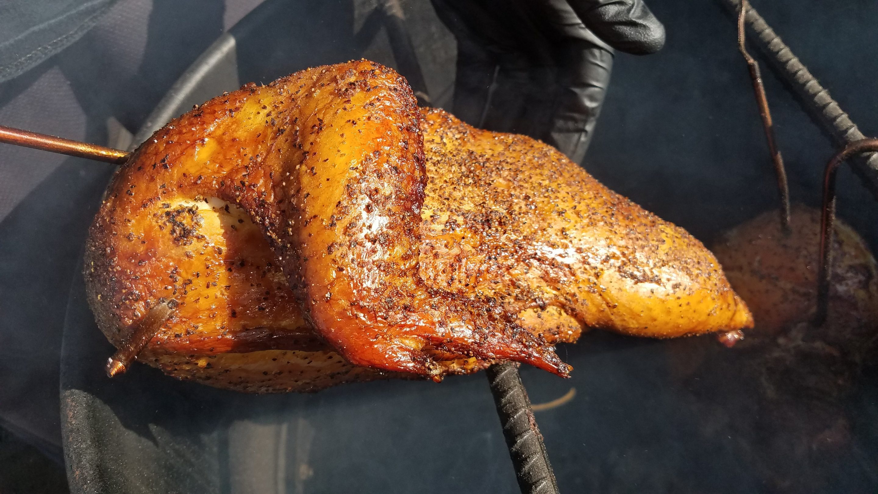 Smoked Chicken with Salt, Pepper and Garlic Rub