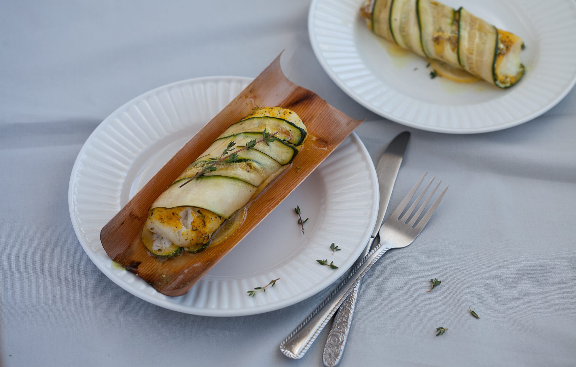 Zucchini wrapped Cod Loin