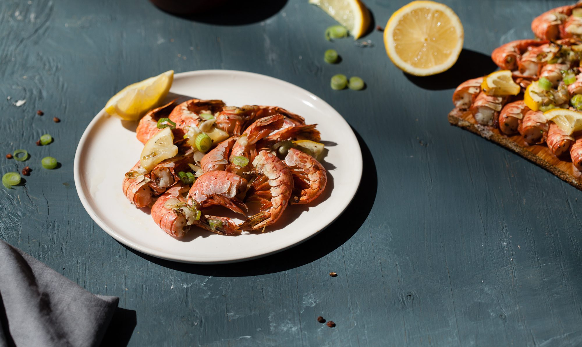 planked shrimp