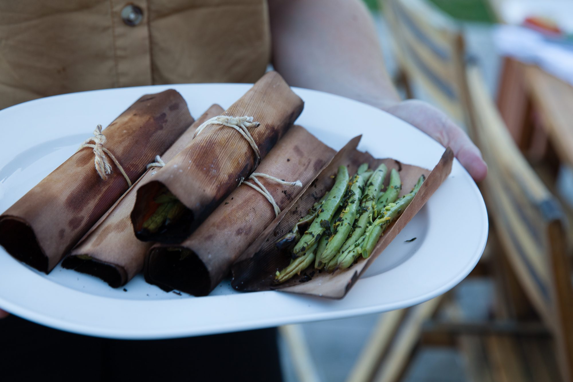 cedar wrapped green beans