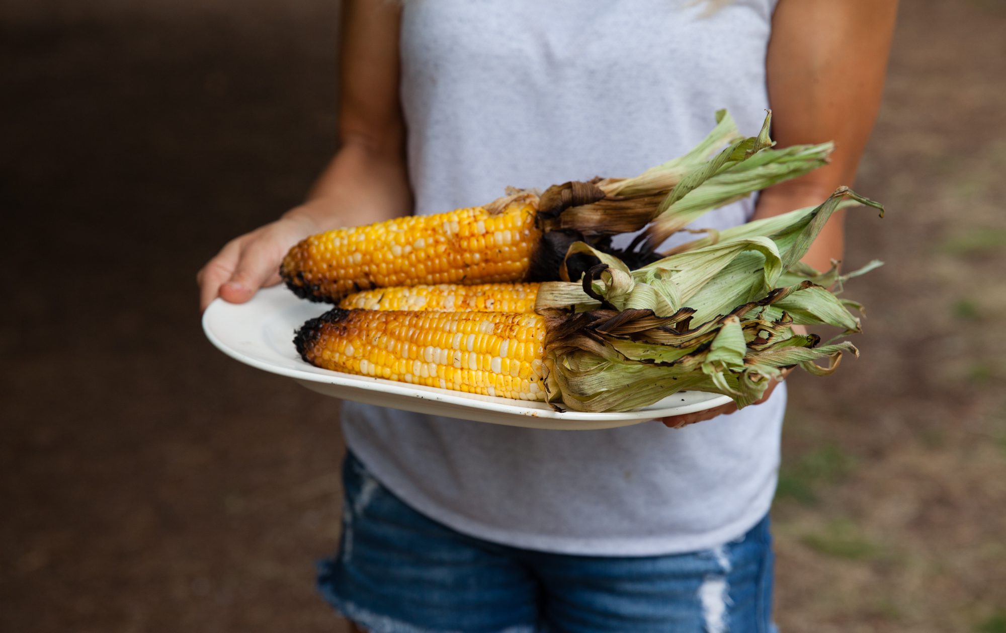 campfire cedar wrapped corn