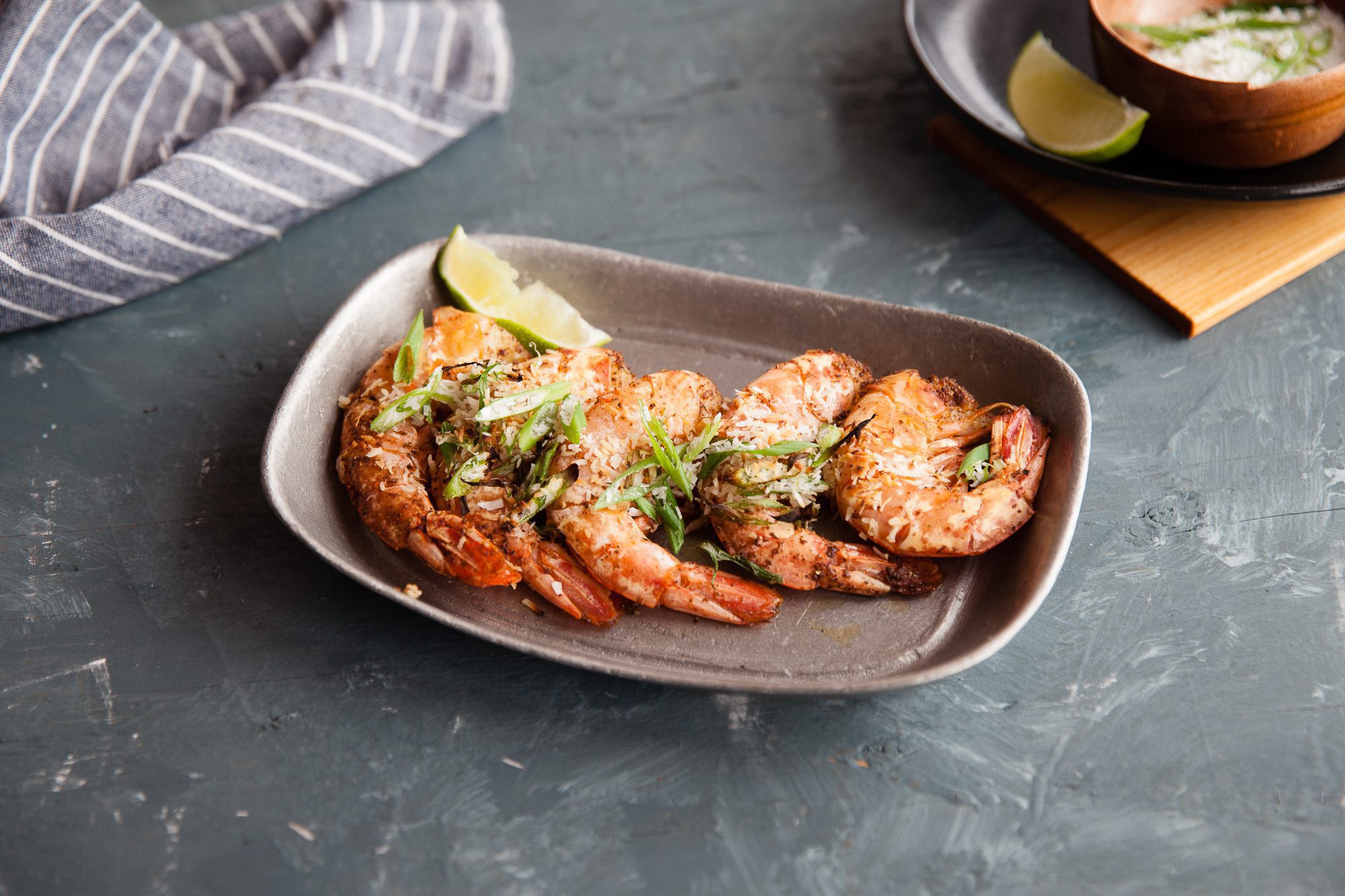 cedar planked jerk shrimp