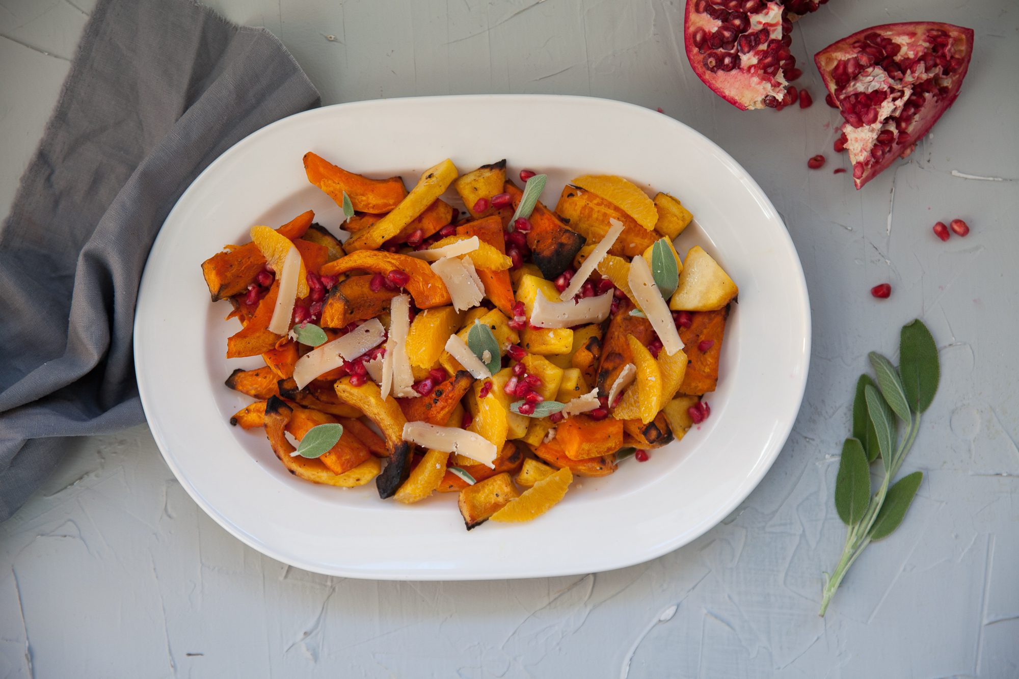 Red Oak Squash Pomegranate Salad